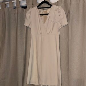 Prada Elegant Cream Short Sleeve Mini Dress